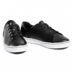 Clarks Women's Pawley Springs Leather Lace Up Sneakers Black